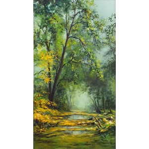 Hanif Shahzad, 14 x 26 Inch, Oil on Canvas, Landscape Painting, AC-HNS-056